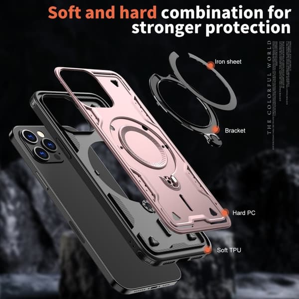 Mobilskal till iPhone 13 Pro Max Plast Militärt Skydd - Roséguld
