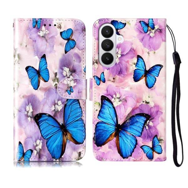 Plånboksfodral för Samsung Galaxy S26 Plus Konstläder - Lila Blomma