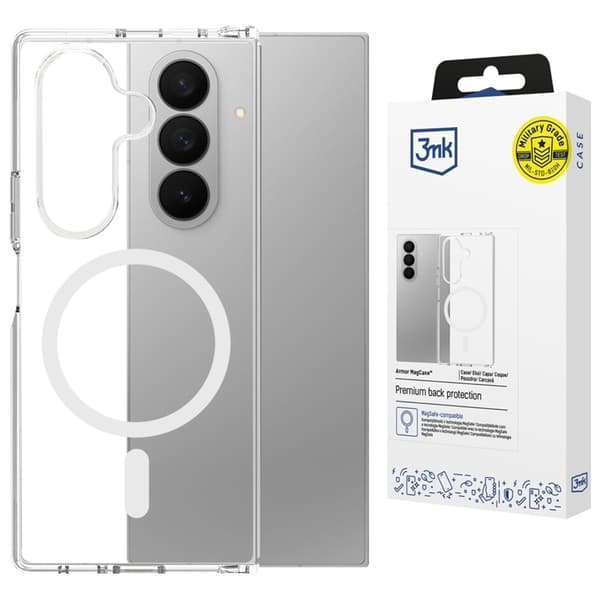 3MK Mobilskal till Galaxy Z Fold 7 MagSafe Armor - Transparent Vit