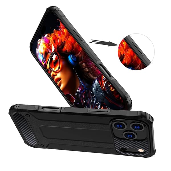 Mobilskal till iPhone 17 Pro Max Hybrid Armor - Svart Svart