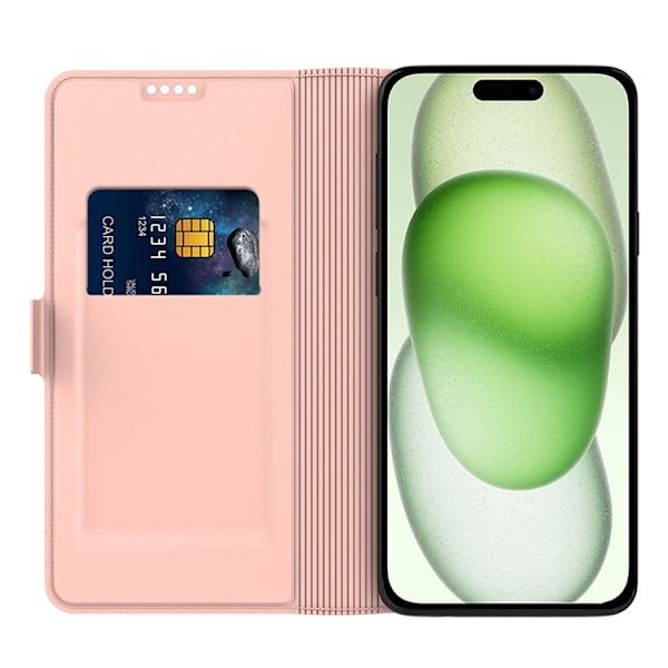 iPhone 16 Pro Plånboksfodral Shockproof Roséguld