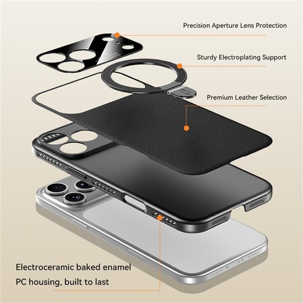 Mobilskal till iPhone 17 Pro MagSafe Kickstand Electroplated Cooling - Orange Orange