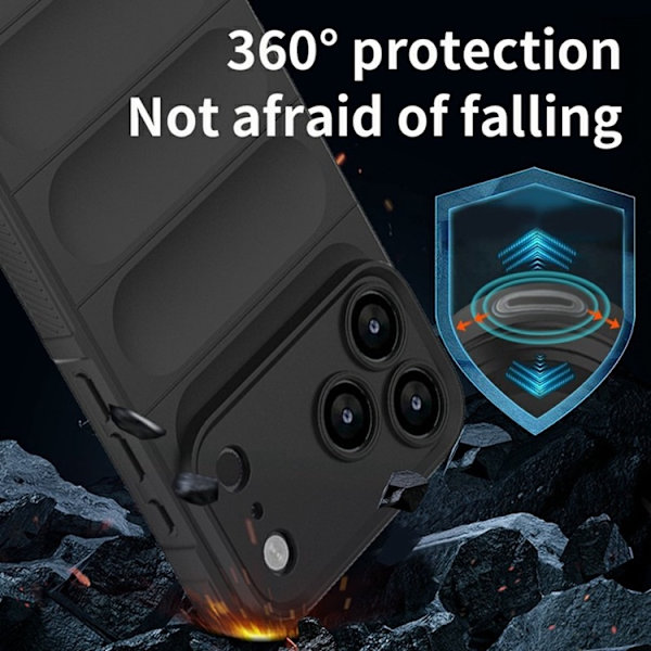 AMORUS Mobilskal till iPhone 17 Pro Shockproof TPU Rugged - Ljusgrå Grå