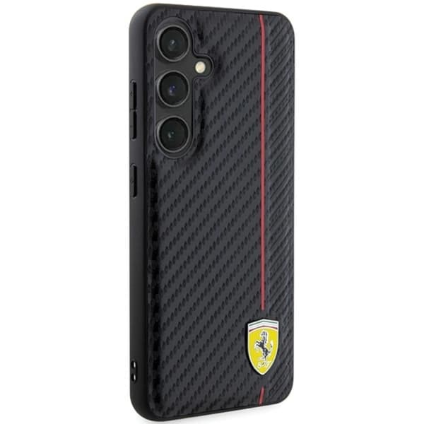 Ferrari telefontaske til Galaxy S24 Plus Carbon Printed Line - Sort Black