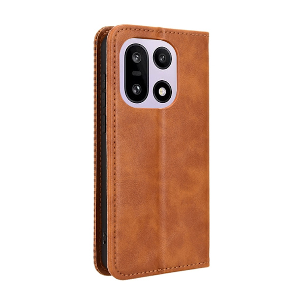 OnePlus 15 5G Plånboksfodral Retro Texture Konstläder Brun