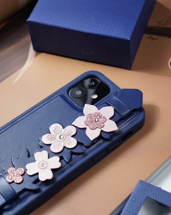 Kingxbar Sweet Swarovski Crystals Mobilskal iPhone 12 mini - Blå Blå