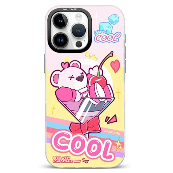 JAUCASE Mobilskal till iPhone 16 Pro Max MagSafe - Cool Bear Rosa