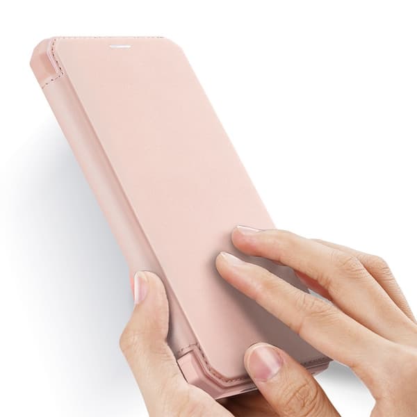 Dux Ducis Auto-absorbed Läder Plånboksfodral iPhone 12 Pro Max - Rose Gold Rosa