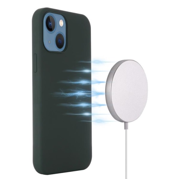 iPhone 14 Plus Cover Magsafe Silicone Ultra Slim - Mørkegrøn