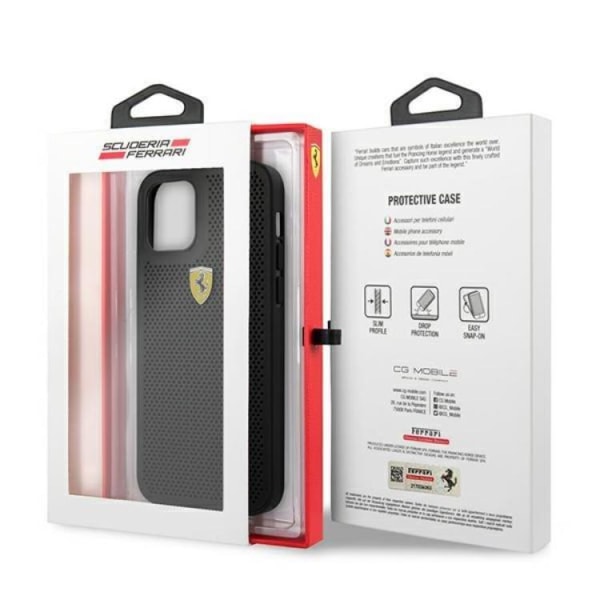 Ferrari On Track Perforeret Cover iPhone 12 Pro Max - Sort