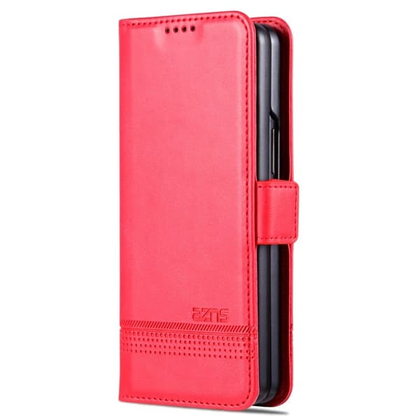 AZNS Samsung Galaxy Z Fold6 Plånboksfodral Konstläder - Röd