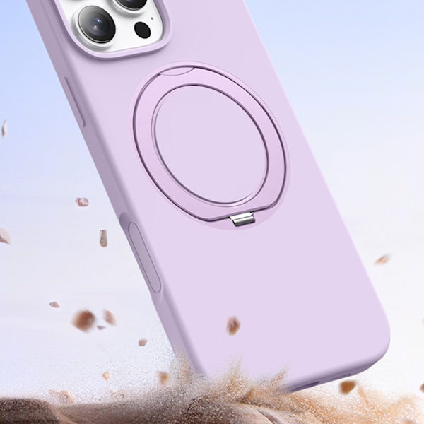 Mobilskal till iPhone 15 Pro Max MagSafe Silikon Roterande - Grå Grå