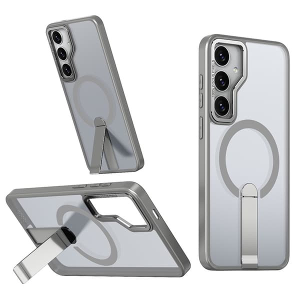 Mobilskal till Galaxy S25/S24 MagSafe Kickstativ Acrylic - Titangrå Grå