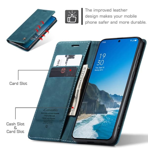 CASEME 013 Plånboksfodral för OnePlus 13 KonstLäder - Blå