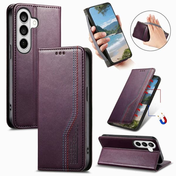 Plånboksfodral för Samsung Galaxy S26 Plus Konstläder - Lila