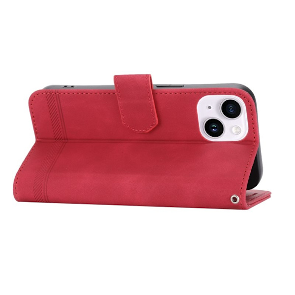 DIERFENG DF-03 iPhone 14 Plus Plånboksfodral Konstläder - Röd