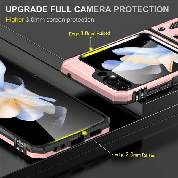 Mobilskal till Galaxy Z Flip7 FE/Z Flip6 Armor Kickstand Roséguld