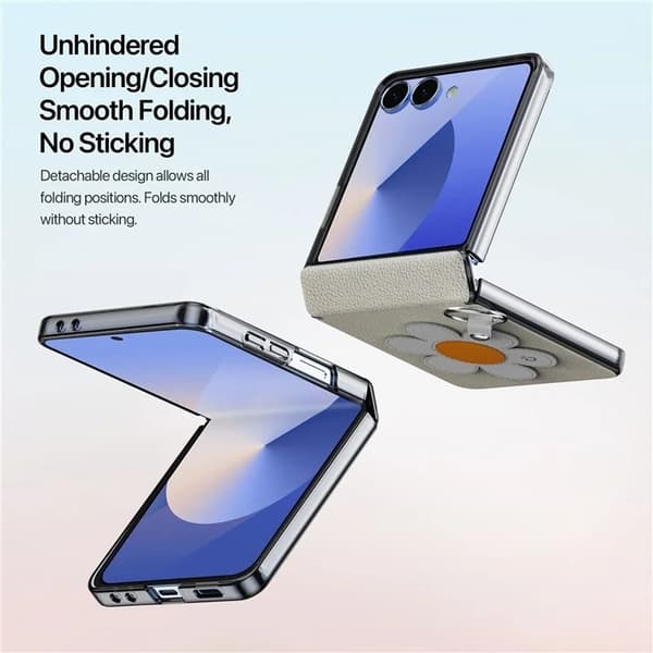 DUX DUCIS Mobilskal till Galaxy Z Flip 7 Ringhållare Luvy - Daisy Vit