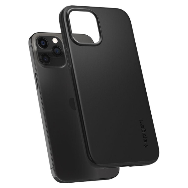 SPIGEN Thin Fit iPhone 12 & 12 Pro - Svart Svart