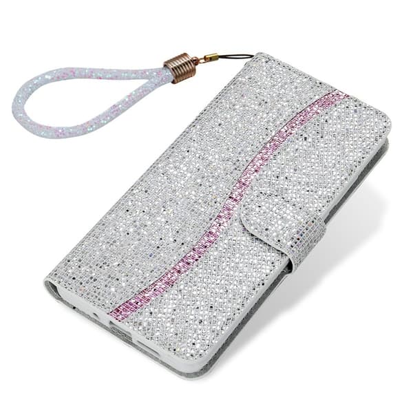Samsung Galaxy S26 Ultra Plånboksfodral Konstläder Glitter - Silver