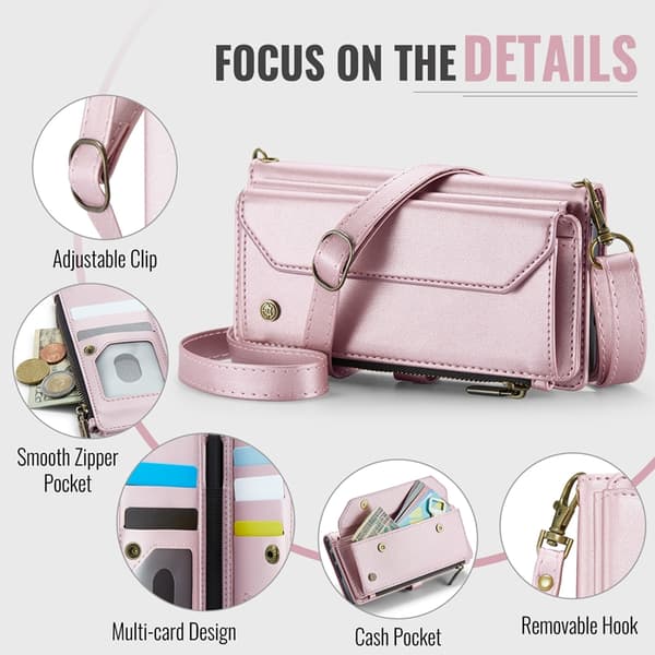 CASEME Galaxy Z Fold 7 Plånboksfodral Med Remmar - Rosa Rosa