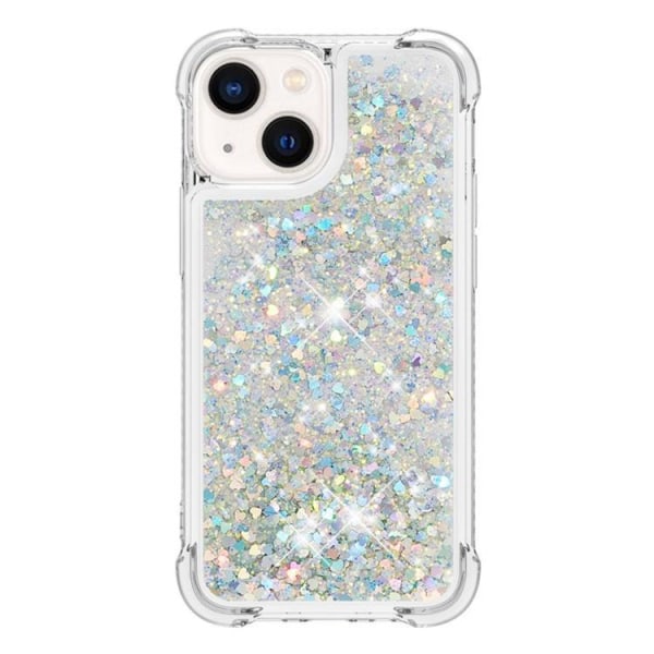 iPhone 14 Plus Skal Liquid Floating Glitter - Silver