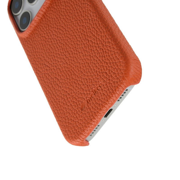 MELKCO Mobilskal till iPhone 17 Pro Max Äkta Läder PC Orange