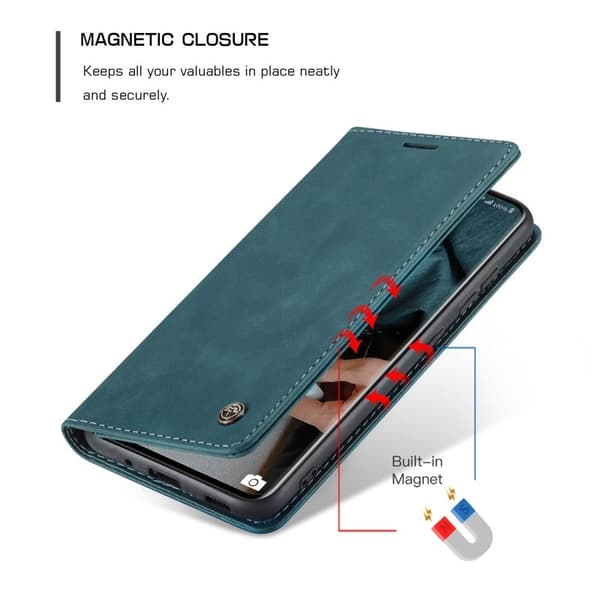 CASEME 013 Flip Plånboksfodral Konstläder för Samsung Galaxy S20 - Grön