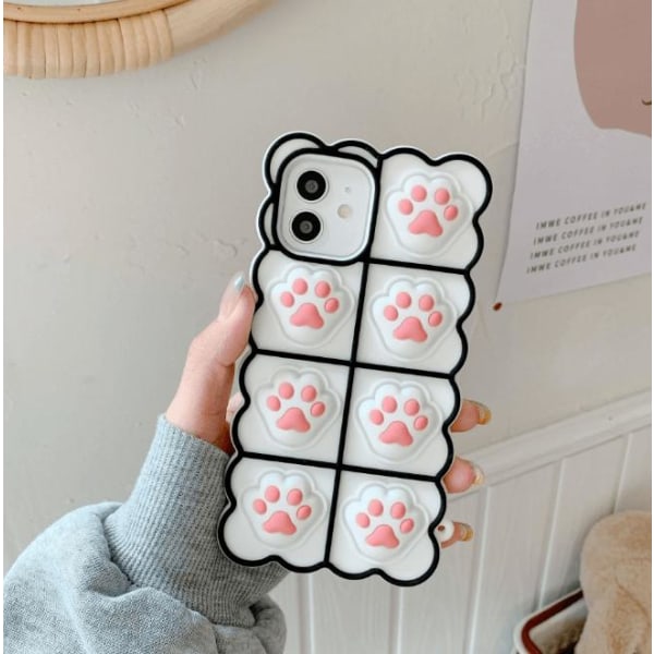 Puppy Paws Pop it Fidget Case iPhone 11:lle - valkoinen White