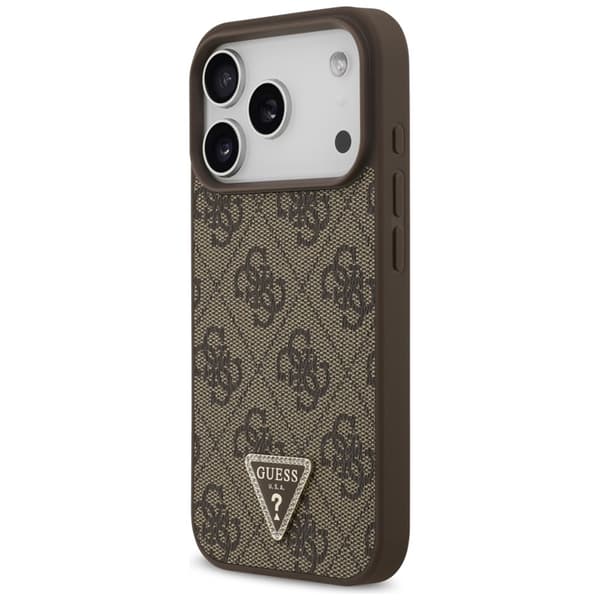 Guess Mobilskal För iPhone 18 Pro/17 Pro Magsafe Läder 4G Triangel Strass