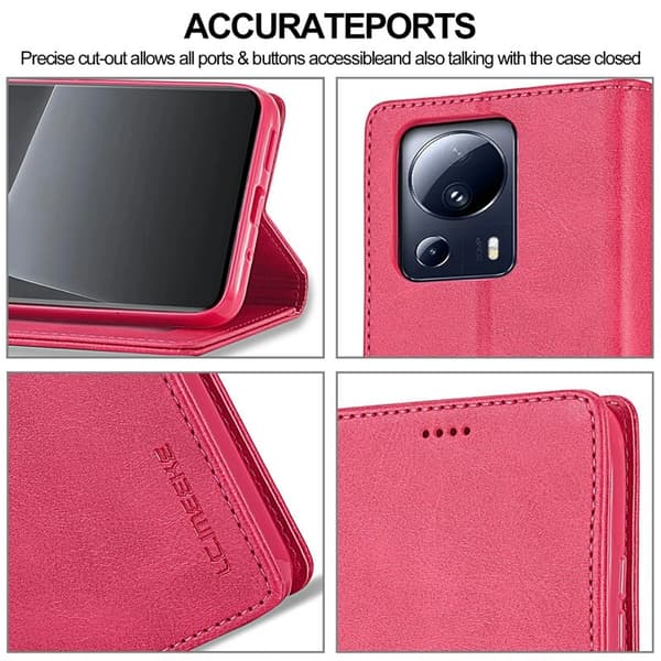 LC.IMEEKE Xiaomi 13 Lite Plånboksfodral i Konstläder - Rosa
