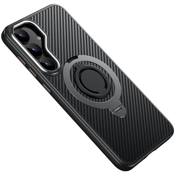 Mobilskal till Galaxy S25 Plus MagSafe Carbon Fiber Kickstand - Grå Grå