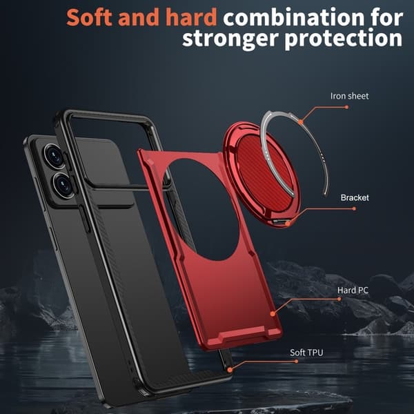 Mobilskal till Samsung Galaxy S26 Edge Magnetiskt TPU + PC - Röd