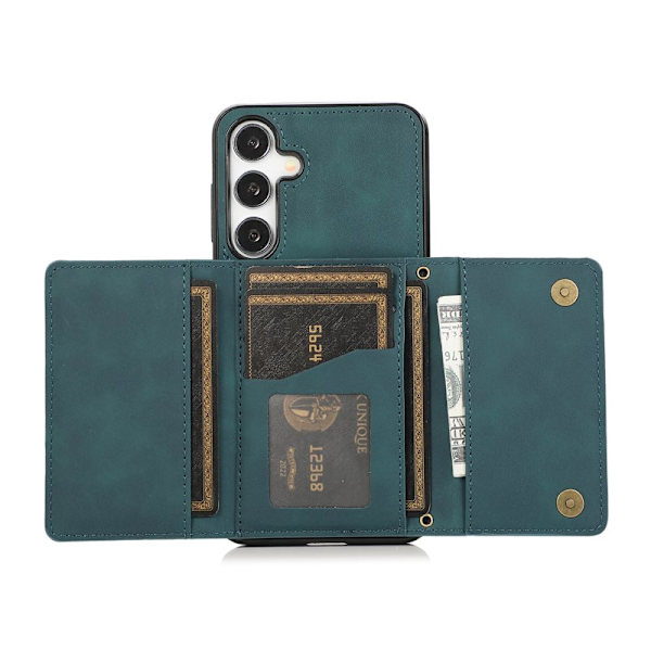 Plånboksfodral för Samsung Galaxy S26 Plus Tri-Fold Kickstand PU - Blå