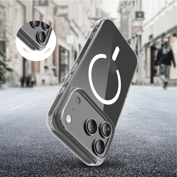 Tech-Protect Telefontaske til iPhone 17 Pro Max Magsafe Flexair Hybrid - Klar Transparent
