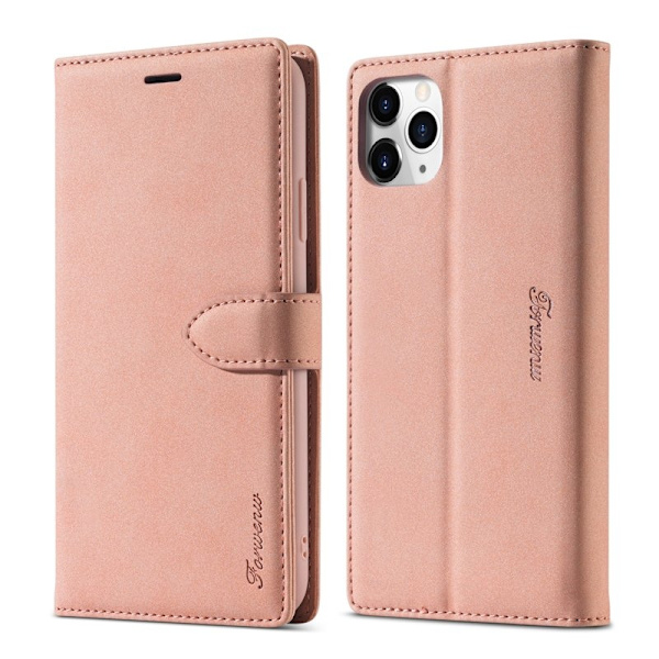 FORWENW iPhone 11 Pro Plånboksfodral i Konstläder - Roséguld