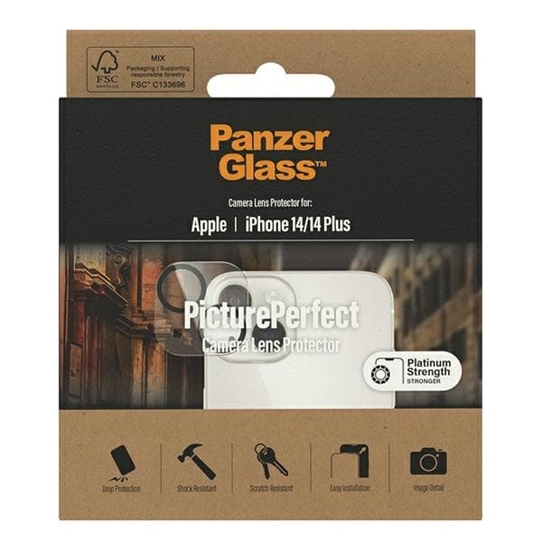 PanzerGlass iPhone 14/14 Plus Kameralinsskydd Härdat Glas Platinum