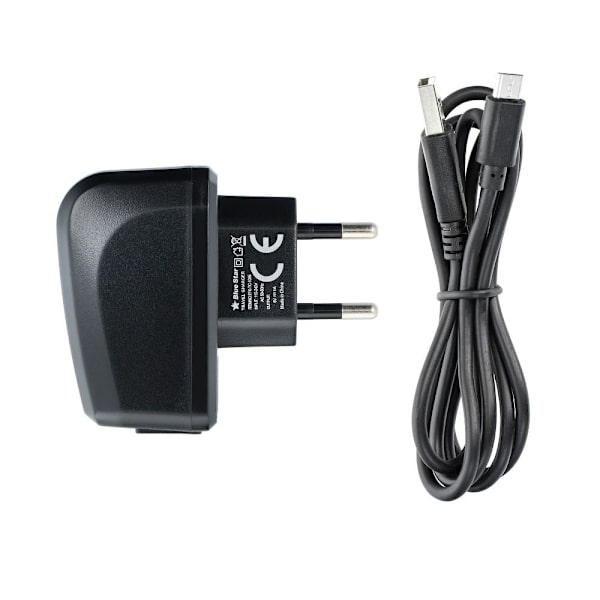 Blue Star Laddare USB-A, 1A med micro-USB kabel 1.13m Svart