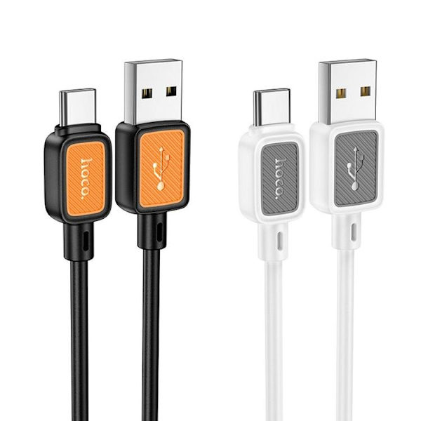 Hoco USB-A Till USB-C Kabel 3A 1m X108 - Vit Vit