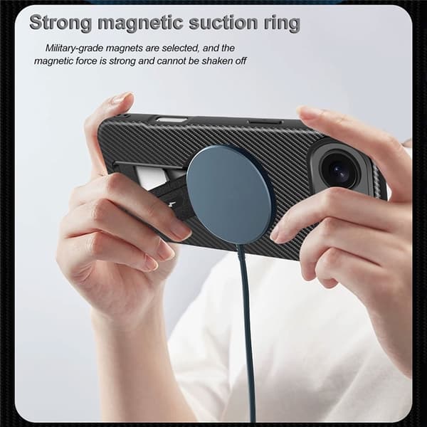Mobilskal till iPhone Air MagSafe Kickstand Carbon Fiber - Grå Grå