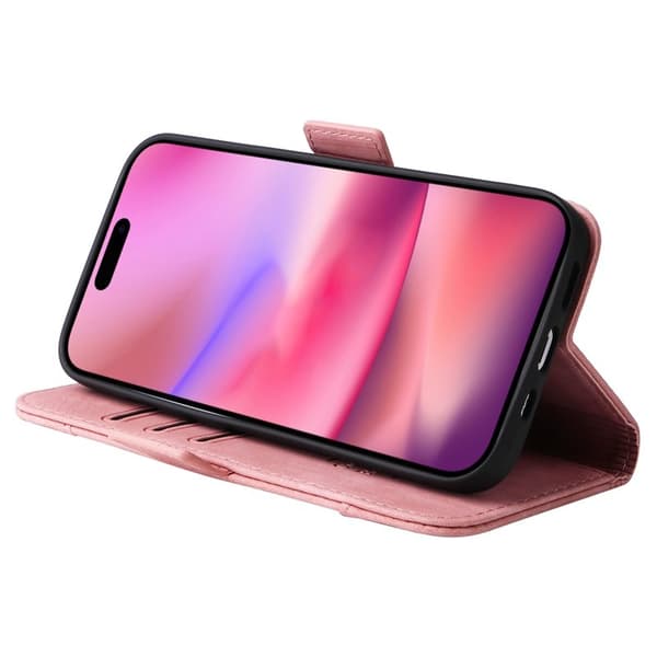 BETOPNICE 001 för iPhone 16 Plånboksfodral Konstläder - Rosa