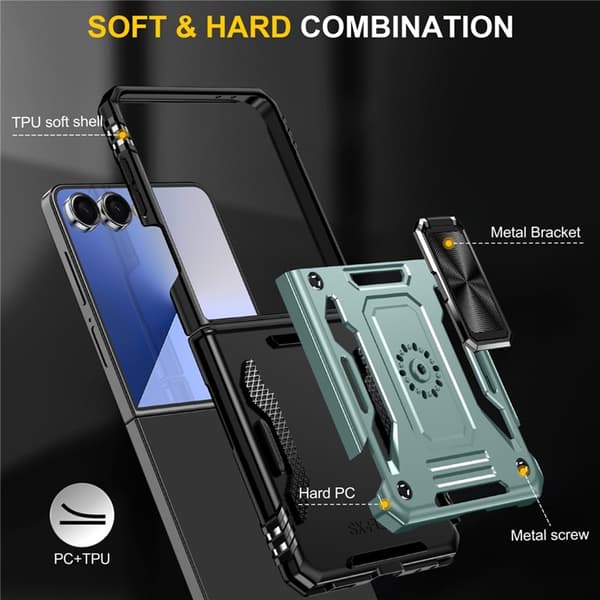Mobilskal till Galaxy Z Flip7 5G Kickstand Slide - Grön Grön