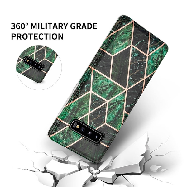 BOOM - Grid skal Galaxy S10 Plus - Svart Marmor Svart