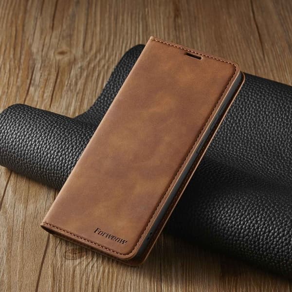 FORWENW Samsung Galaxy A33 5G Plånboksfodral Konstläder - Brun