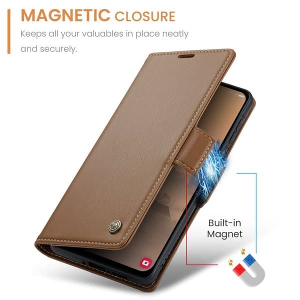 CASEME Plånboksfodral Konstläder för Samsung Galaxy A26 5G - Brun