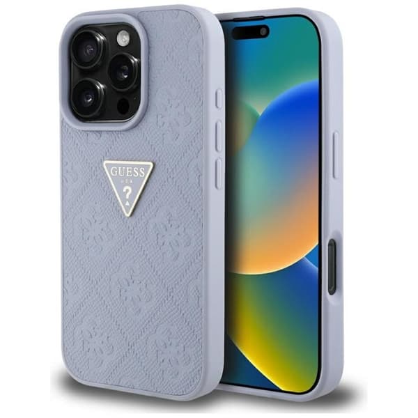 Guess Mobilskal till iPhone 16 Pro Hot Stamp 4G Triangle Logo - Lila Lila