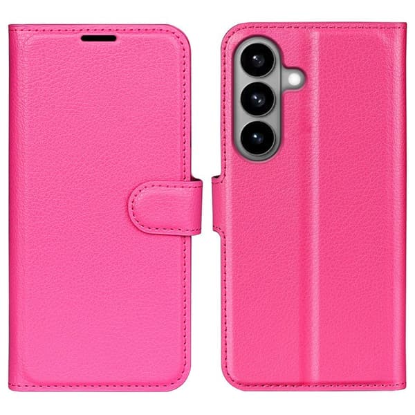 Amorus Plånboksfodral för Samsung Galaxy S26 Plus Konstläder Stöd - Rosa