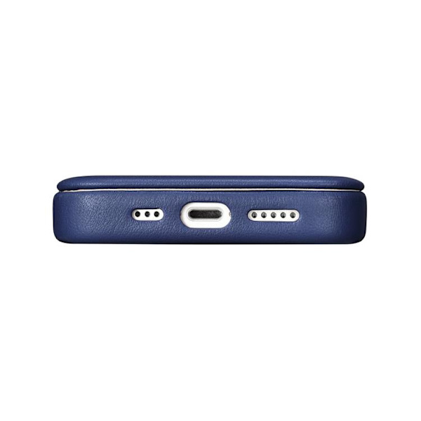 iCarer iPhone 14 Plus Plånboksfodral Magsafe CE Läder - Blå