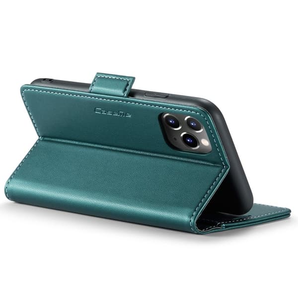 CASEME Series Ställbar Plånboksfodral Konstläder iPhone 11 Pro Grön