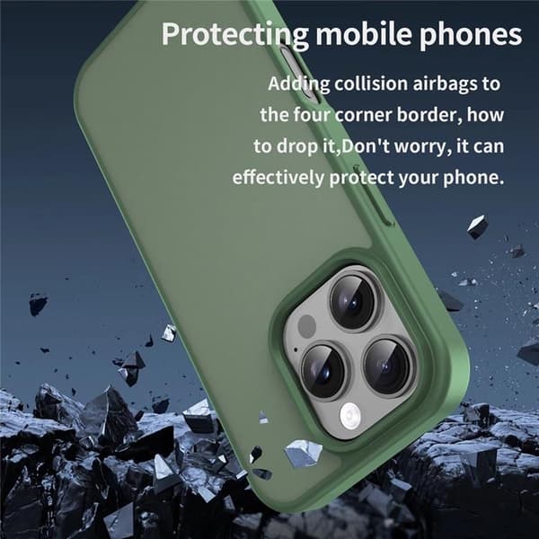 Mobilskal till iPhone 16 Pro Max Skin Touch Matte - Olivgrön Grön